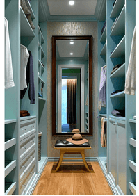 Параллельная гардеробная комната с большим зеркалом Череповец